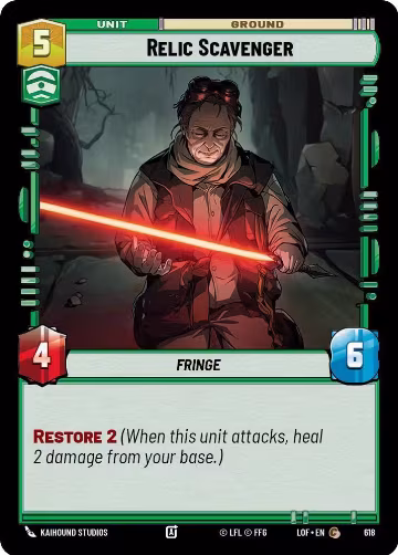 Relic Scavenger (Foil) (618), Legends of the Force — Star Wars card price