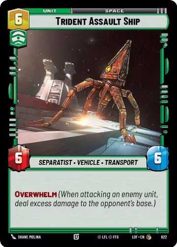 Trident Assault Ship (Foil) (622), Legends of the Force — Star Wars card price