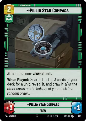 Pillio Star Compass (Foil) (624), Legends of the Force — Star Wars card price