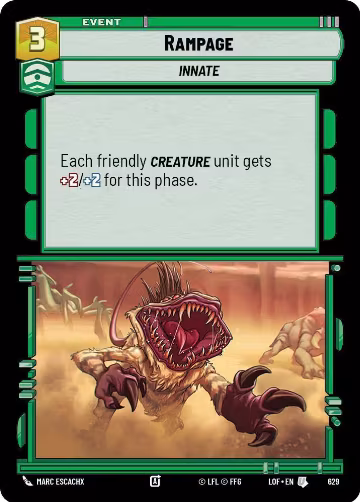 Rampage (Foil) (629), Legends of the Force — Star Wars card price