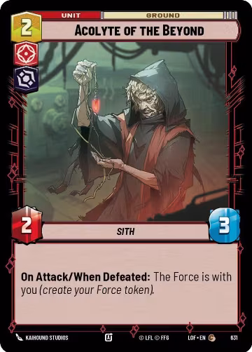 Acolyte of the Beyond (Foil) (631), Legends of the Force — Star Wars card price