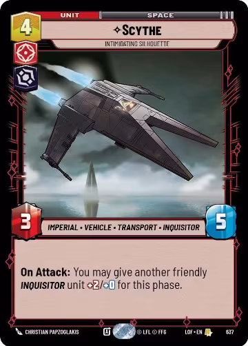 Scythe - Intimidating Silhouette (Foil) (637), Legends of the Force — Star Wars card price
