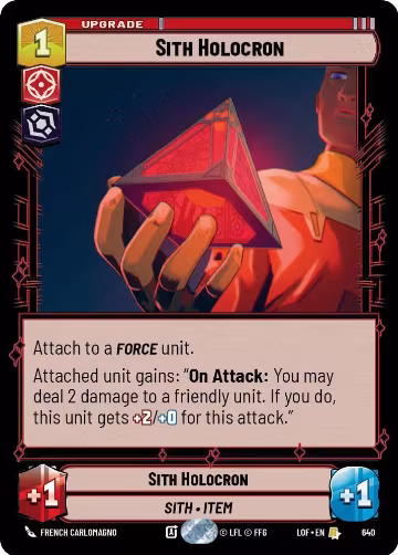 Sith Holocron (Foil) (640), Legends of the Force — Star Wars card price