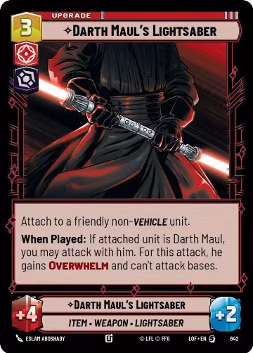 Darth Maul's Lightsaber (Foil) (642), Legends of the Force — Star Wars card price