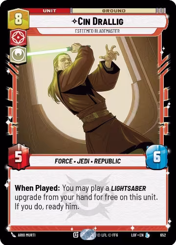 Cin Drallig - Esteemed Blademaster (Foil) (652), Legends of the Force — Star Wars card price