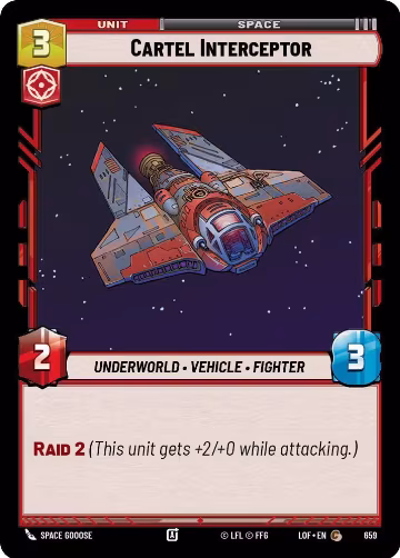 Cartel Interceptor (Foil) (659), Legends of the Force — Star Wars card price