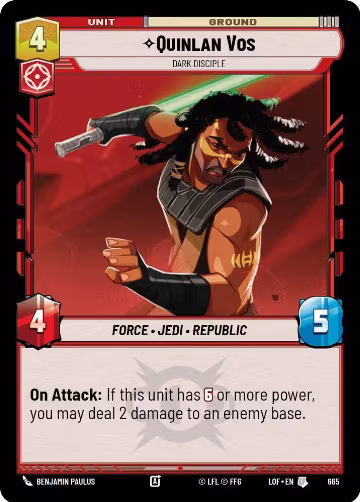 Quinlan Vos - Dark Disciple (Foil) (665), Legends of the Force — Star Wars card price