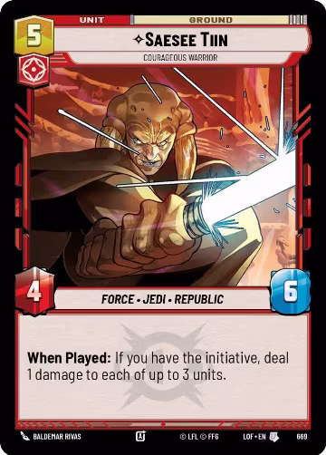Saesee Tiin - Courageous Warrior (Foil) (669), Legends of the Force — Star Wars card price
