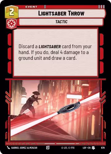 Lightsaber Throw (Foil) (678), Legends of the Force — Star Wars card price