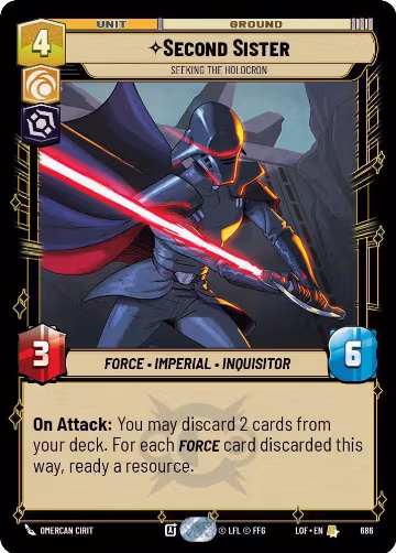 Second Sister - Seeking the Holocron (Foil) (686), Legends of the Force — Star Wars card price