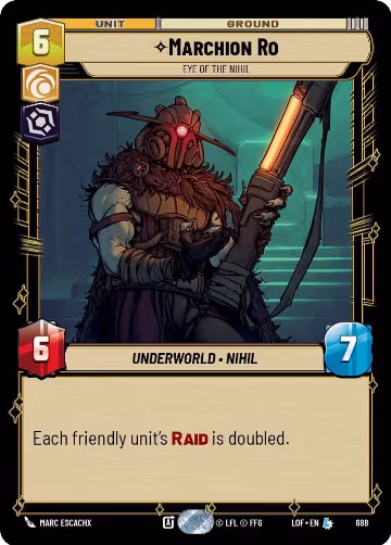 Marchion Ro - Eye of the Nihil (Foil) (688), Legends of the Force — Star Wars card price