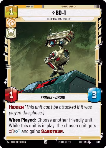 BD-1 - Beep Boo Boo Bweep (Foil) (693), Legends of the Force — Star Wars card price