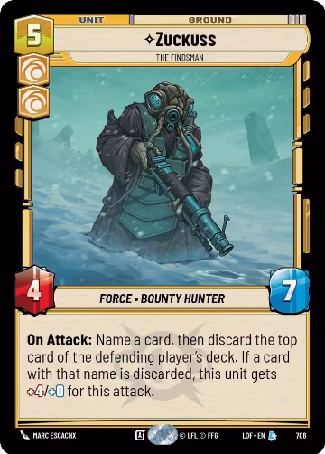 Zuckuss - The Findsman (Foil) (706), Legends of the Force — Star Wars card price