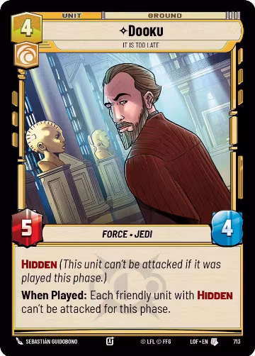 Dooku - It Is Too Late (Foil) (713), Legends of the Force — Star Wars card price