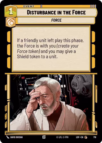Disturbance in the Force (Foil) (718), Legends of the Force — Star Wars card price