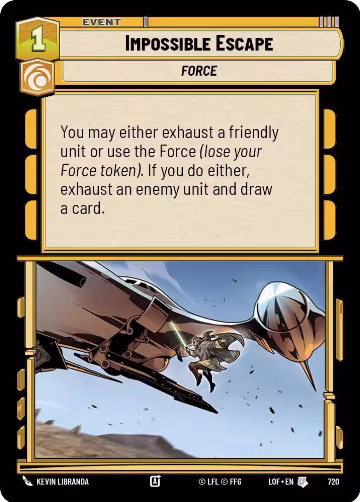 Impossible Escape (Foil) (720), Legends of the Force — Star Wars card price