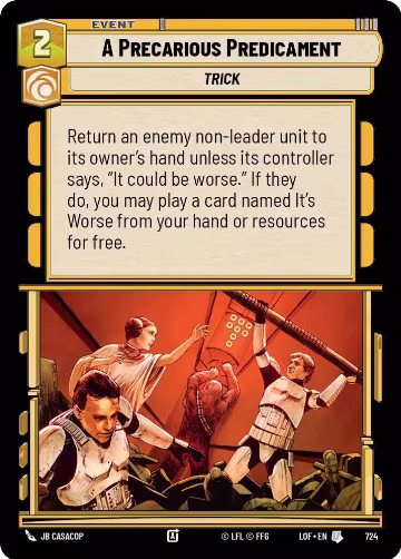 A Precarious Predicament (Foil) (724), Legends of the Force — Star Wars card price