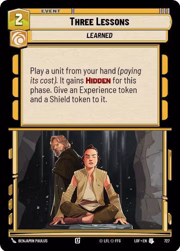 Three Lessons (Foil) (727), Legends of the Force — Star Wars card price