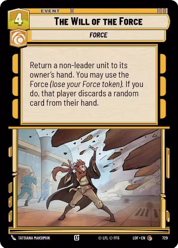The Will of the Force (Foil) (729), Legends of the Force — Star Wars card price