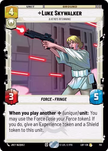 Luke Skywalker - A Hero's Beginning (Foil) (751), Legends of the Force — Star Wars card price