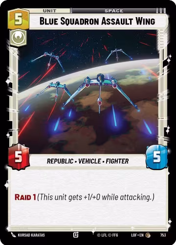 Blue Squadron Assault Wing (Foil) (753), Legends of the Force — Star Wars card price