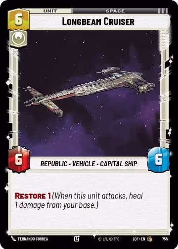 Longbeam Cruiser (Foil) (755), Legends of the Force — Star Wars card price