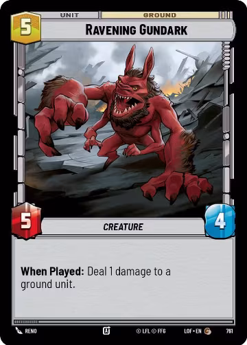 Ravening Gundark (Foil) (761), Legends of the Force — Star Wars card price