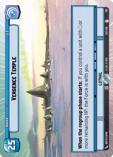 Vergence Temple (Hyperspace Foil) (767), Legends of the Force — Star Wars card price