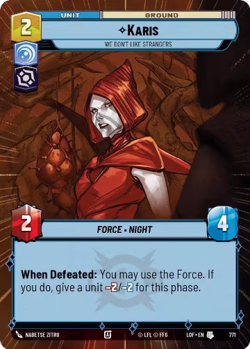 Karis - We Don't Like Strangers (Hyperspace Foil) (771), Legends of the Force — Star Wars card price
