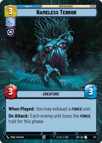 Nameless Terror (Hyperspace Foil) (773), Legends of the Force — Star Wars card price
