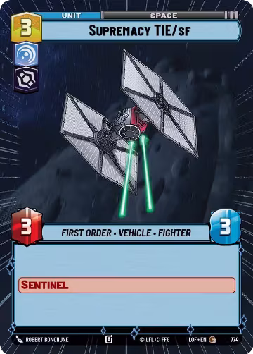Supremacy TIE/sf (Hyperspace Foil) (774), Legends of the Force — Star Wars card price