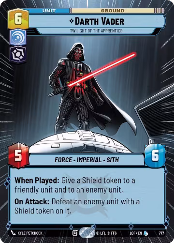 Darth Vader - Twilight of the Apprentice (Hyperspace Foil) (777), Legends of the Force — Star Wars card price