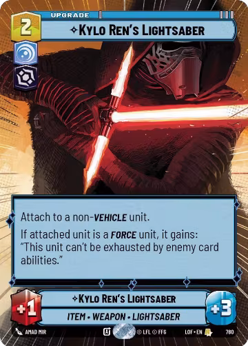 Kylo Ren's Lightsaber (Hyperspace Foil) (780), Legends of the Force — Star Wars card price