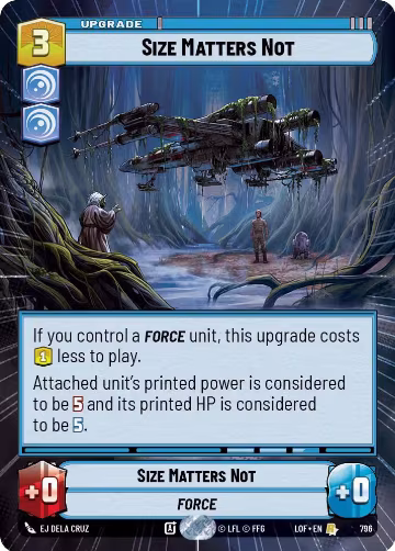 Size Matters Not (Hyperspace Foil) (796), Legends of the Force — Star Wars card price