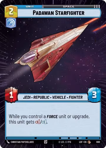 Padawan Starfighter (Hyperspace Foil) (800), Legends of the Force — Star Wars card price