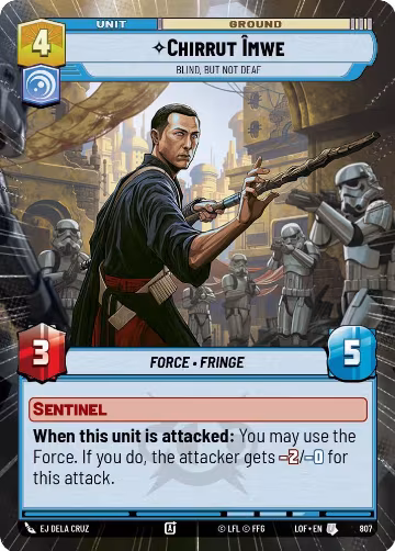 Chirrut Imwe - Blind, but not Deaf (Hyperspace Foil) (807), Legends of the Force — Star Wars card price