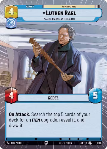 Luthen Rael - Masquerading Antiquarian (Hyperspace Foil) (808), Legends of the Force — Star Wars card price