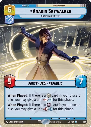 Anakin Skywalker - Champion of Mortis (Hyperspace Foil) (810), Legends of the Force — Star Wars card price