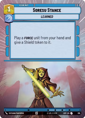 Soresu Stance (Hyperspace Foil) (816), Legends of the Force — Star Wars card price