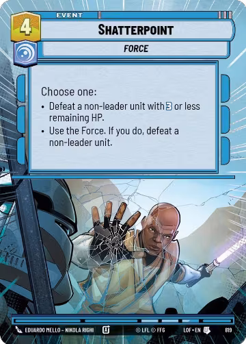 Shatterpoint (Hyperspace Foil) (819), Legends of the Force — Star Wars card price