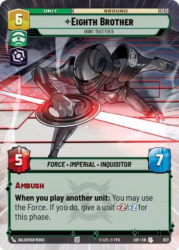 Eighth Brother - Hunt Together (Hyperspace Foil) (827), Legends of the Force — Star Wars card price