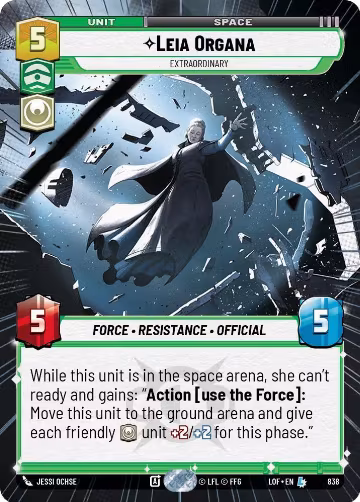 Leia Organa - Extraordinary (Hyperspace Foil) (838), Legends of the Force — Star Wars card price
