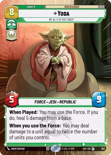 Yoda - My Ally is the Force (Hyperspace Foil) (841), Legends of the Force — Star Wars card price