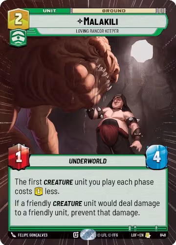 Malakili - Loving Rancor Keeper (Hyperspace Foil) (848), Legends of the Force — Star Wars card price