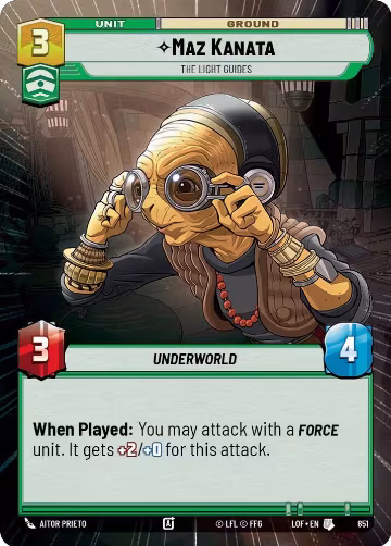 Maz Kanata - The Light Guides (Hyperspace Foil) (851), Legends of the Force — Star Wars card price