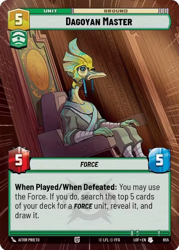 Dagoyan Master (Hyperspace Foil) (855), Legends of the Force — Star Wars card price