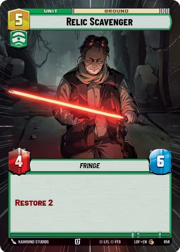 Relic Scavenger (Hyperspace Foil) (856), Legends of the Force — Star Wars card price