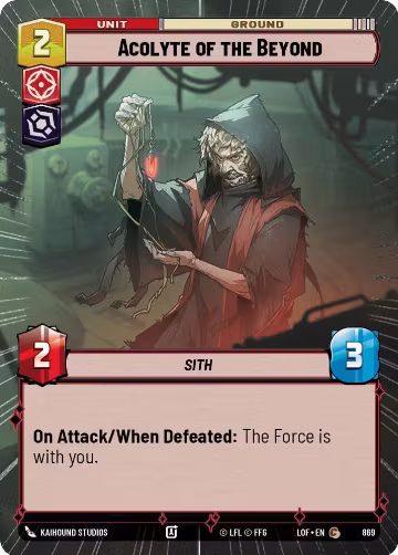 Acolyte of the Beyond (Hyperspace Foil) (869), Legends of the Force — Star Wars card price