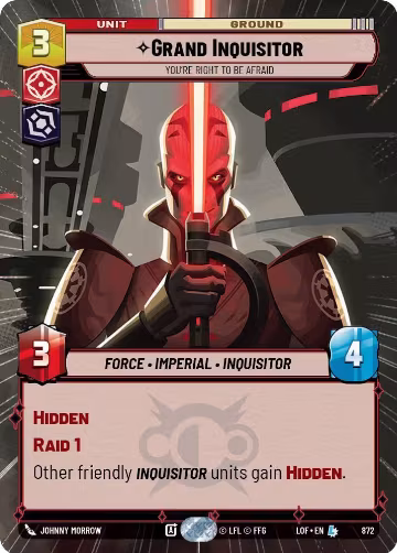 Grand Inquisitor - You're Right to Be Afraid (Hyperspace Foil) (872), Legends of the Force — Star Wars card price