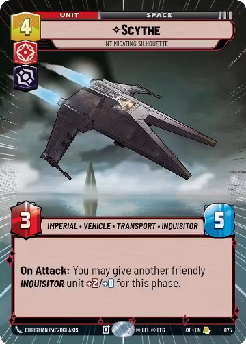 Scythe - Intimidating Silhouette (Hyperspace Foil) (875), Legends of the Force — Star Wars card price